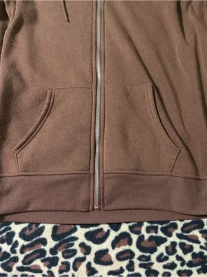 2000s style whimsical brown graphic oversized zip up hoodie w mushroom graphic thumbnail 11