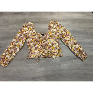 Sanctuary Floral Tie Front Peplum Blouse XL Cottagecore Puff Sleeve Top NWT thumbnail 3