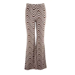 UO Urban Outfitters Bryn Pull-On Flare Leg Pant Brown Wave Boho Hippie Groovy thumbnail 4