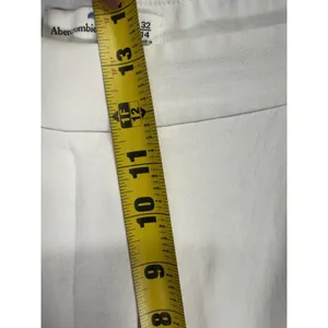 Abercrombie & Fitch Wide Leg Long Trouser Casual Pants Sz 14 High Rise Cream thumbnail 14