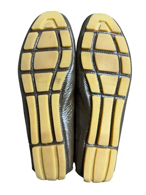 Gucci Driving Moccasins Flats Patent Crinkle Leather Brown 36.5 thumbnail 4