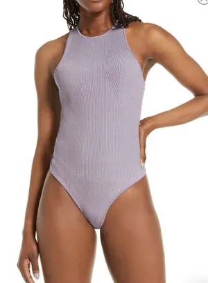 Rib Sleeveless Bodysuit thumbnail 1