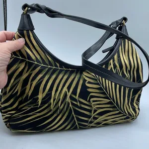 Vintage Y2K leaf Zebra print Fossil shoulder bag. thumbnail 1