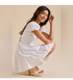Altar'd State White Alaia Puff Sleeve Mini Dress NWT thumbnail 4