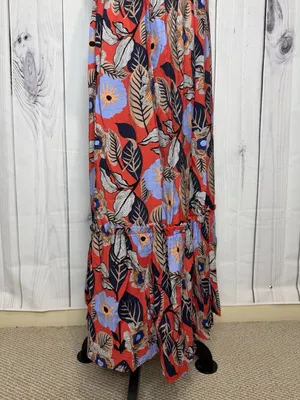 Ee:some Floral Tiered Ruffled Maxi Sundress Size L Smocked Back Sleeveless thumbnail 6