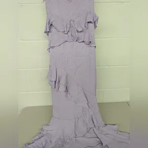 La Femme New Sz Xs 0/3 Ruffle Maxi long Dress Let Me Be forever that girl purple thumbnail 10