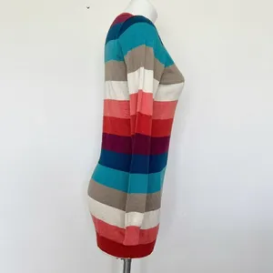 𝅺Vintage wool sweater dress SMALL pink blue Long Sleeve comfy cozy Hippie thumbnail 8