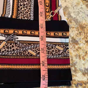 WHBM White House Black Market Size M Liquid Knit Blouse Top Tassels Print thumbnail 8