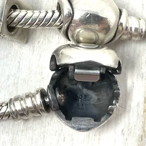 Pandora 3 charm sterling silver bracelet thumbnail 9