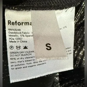 Reformation Mini Dress Metallic / Black Long Sleeve Ribbed Small‎ NEW thumbnail 7