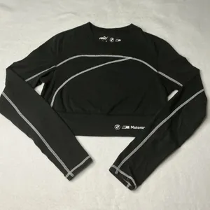Puma‎ BMW M Motorsport Womens Crop Long Sleeve Top Black Medium thumbnail 1
