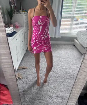 Lelis pink strapless dress thumbnail 3