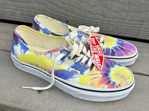 NEW Vans Washed Tie-Dye Authentic Shoes | Multicolor Skating Casual NWT thumbnail 1