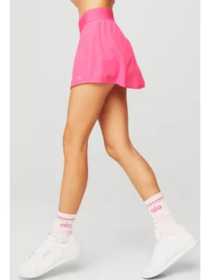 Alo Match Point Tennis Skirt Pink Fuchsia Hot Yoga Exercise Sports Shorts Skort thumbnail 4
