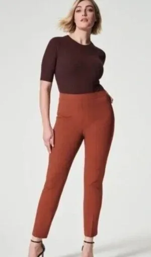 Spanx On The Go Ankle Slim Straight Pant Bronze Glow Size Medium thumbnail 2