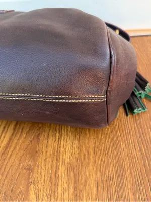Dooney & Bourke Florentine Leather Medium Hobo Shoulder Bag Brown Tassel thumbnail 5