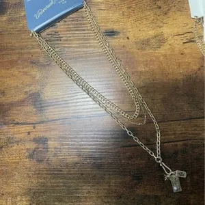 Universal Threads Semi-Precious Stone & Rectangular Charm Layered-Worn Gold-195994781971 thumbnail 2