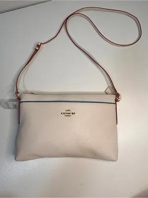 Coach Chalk Crossbody with Pink Trim and Blue Accent thumbnail 2