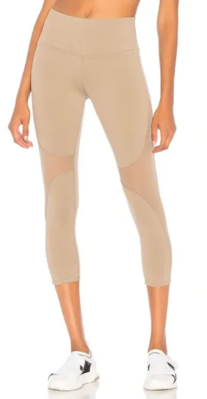 ALO Yoga‎ | High Waisted Coast Yoga Capris Leggings in Gravel Tan thumbnail 1