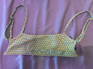 Triangl yellow/blue bikini top thumbnail 1