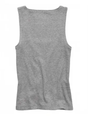AE Square Neck Plush Tank Top American Eagle NWT Medium Heather Gray Small thumbnail 3