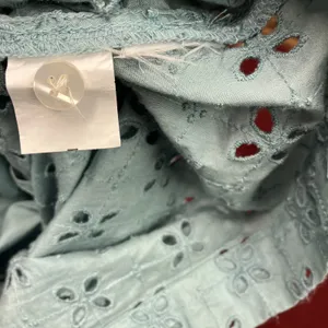 GAP XXS Blue Eyelet‎ Shirt Dress Button Front Short Sleeve Preppy Coquette thumbnail 2