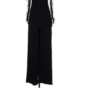 Lulus Black Made to Amaze Dotted Mesh Jumpsuit Small Gothic Cocktail Party thumbnail 6