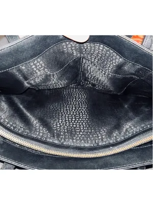 Women's Kate Spade Black Leather Tote Bag Large Double Handle thumbnail 5