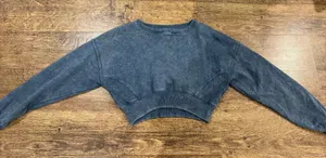 Aeropostale Dark Grey Cropped Crewneck thumbnail 1
