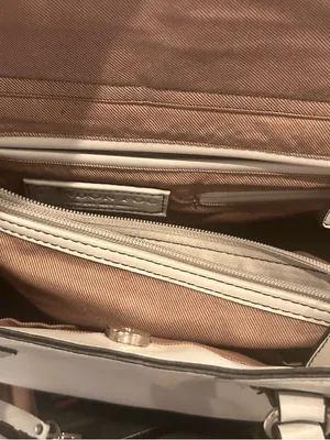 London Fog Cream Leather Tote with Tassel Accent thumbnail 8