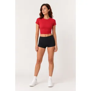 Lululemon Swiftly Tech Cropped Short Sleeve 2.0 Oxford‎ Red Size 2 thumbnail 3