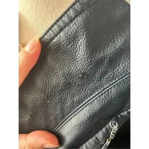 Express faux leather dark blue jacket size small motto rock like style thumbnail 8