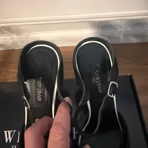 White House Black Market Black Pumps Ankle-Strap Heels Sz 8 thumbnail 2