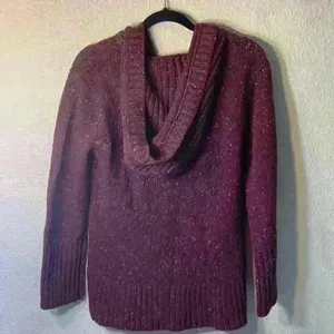 Burgundy Cabela's hooded sweater sz L comfy cozy knit colorful casual basic thumbnail 5