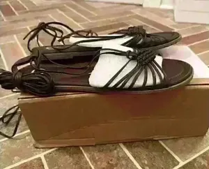 Journee Collection Brown Strappy Lace Up‎ Sandals size 8.5 NWB thumbnail 1