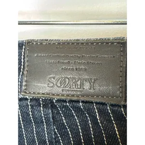 Soorty Pinstripe Chino Pants Black White Stripe Slim Fit Casual 28" thumbnail 9