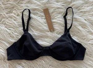 Skims Cotton Jersey T-shirt Bra Soot Size 30B thumbnail 1