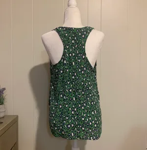 Joie Silk Green Leopard Print Blouse thumbnail 4