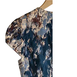 Kay Unger New York Teal Metallic Floral Brocade Tulip Cocktail Dress Size 0 thumbnail 9