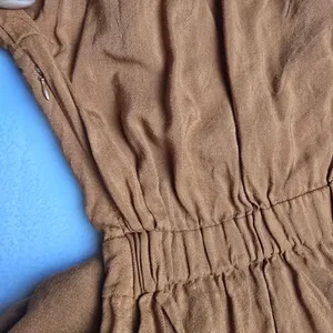 Mango Suit 34Y Burnt Orange Linen Blend V-Neck Mini Dress 3/4 Sleeve‎ Size 4 thumbnail 7
