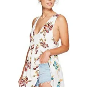 Free People Thought I Was‎ Dreamin Plunging V-Neck Floral Mini Dress Size Small thumbnail 9