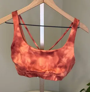 Athleta Rust Tie-Dye Scoop Sports Bra thumbnail 1