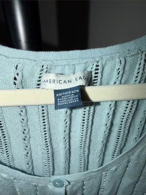 American Eagle Light Blue Knit Button-Front Tank - Size XS thumbnail 3