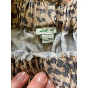 AERIE Beach Beyond Lounge Shorts in Cream/Black Leopard Spot XS thumbnail 4