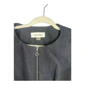Calvin Klein Womens Denim Blue Peplum Zip Up Blazer,‎ Size 8 thumbnail 5