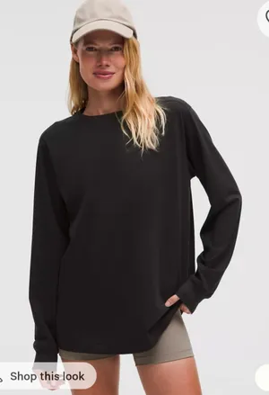 Lululemon Athletica All Yours Organic Cotton-Blend Long Sleeve Shirt Size 2 thumbnail 1