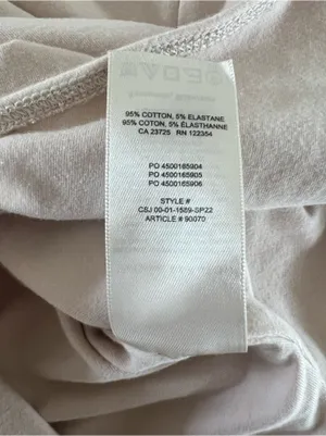 Aritzia Babaton White/Cream Cotton Crew Neck Bodysuit Short Sleeve Size Small thumbnail 6