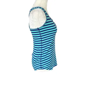 Guess green and blue striped racerback sleeveless stretchy tank top women's XS thumbnail 3