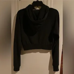 Smiley Bolt Eyes Cropped Hoodie - GREY thumbnail 3