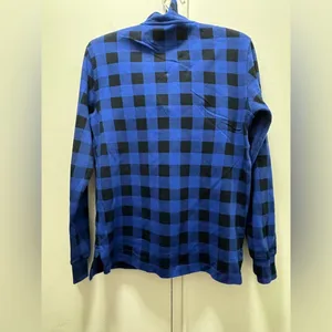 $138 Polo Ralph Lauren Blue Plaid Logo Mock Neck 1/4-Zip Sweater Size Small thumbnail 3